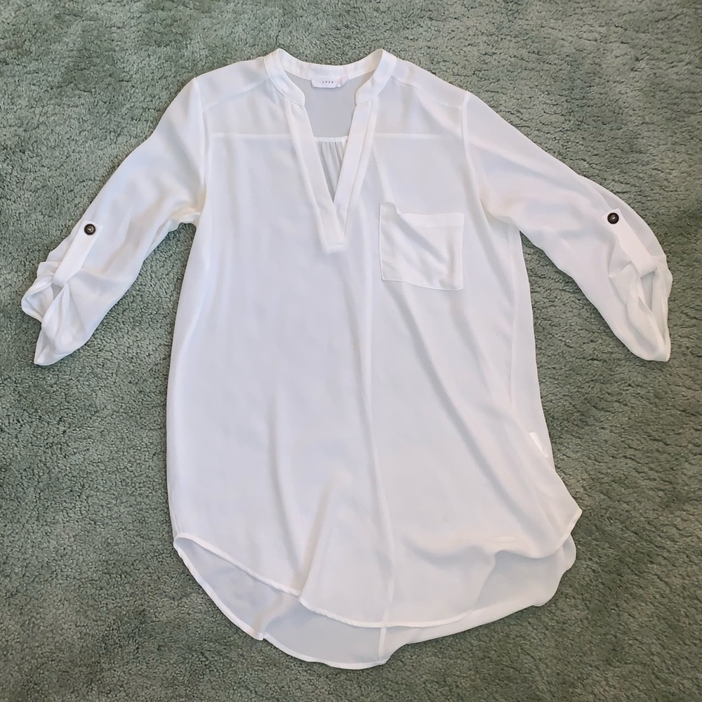 White Lush tunic blouse sz Sm